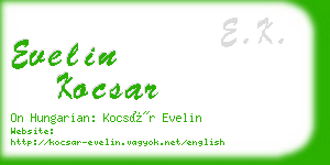 evelin kocsar business card